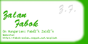 zalan fabok business card